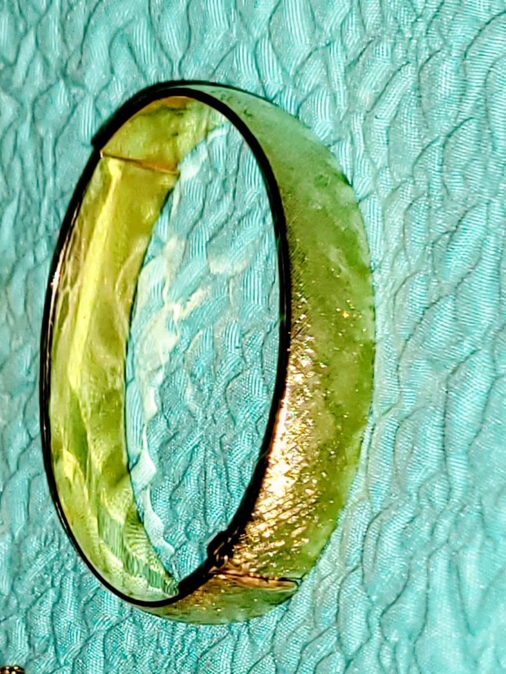 Monet Gold-Tone Tension Hinge Bangle Bracelet EUC Brushed Texture